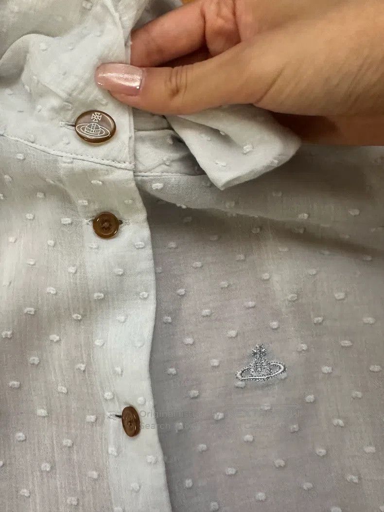 Vivienne Westwood Vivienne Westwood Light Blue Polka Dot Shirt Size L / US 10 / IT 46 - 4 Thumbnail