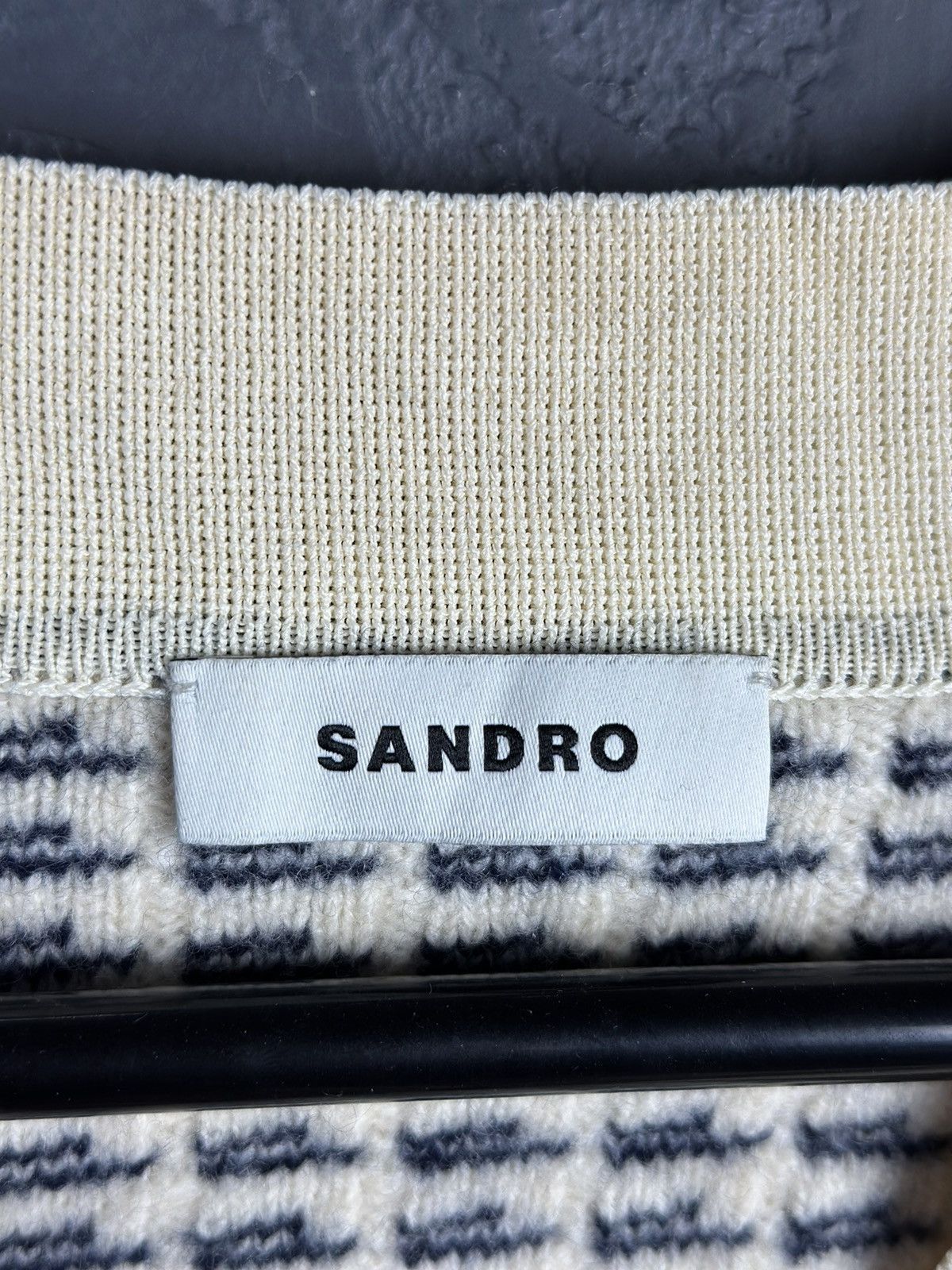Designer × Sandro SANDRO Striped V-neck Wool Cardigan Size 1 Size S / US 4 / IT 40 - 11 Thumbnail