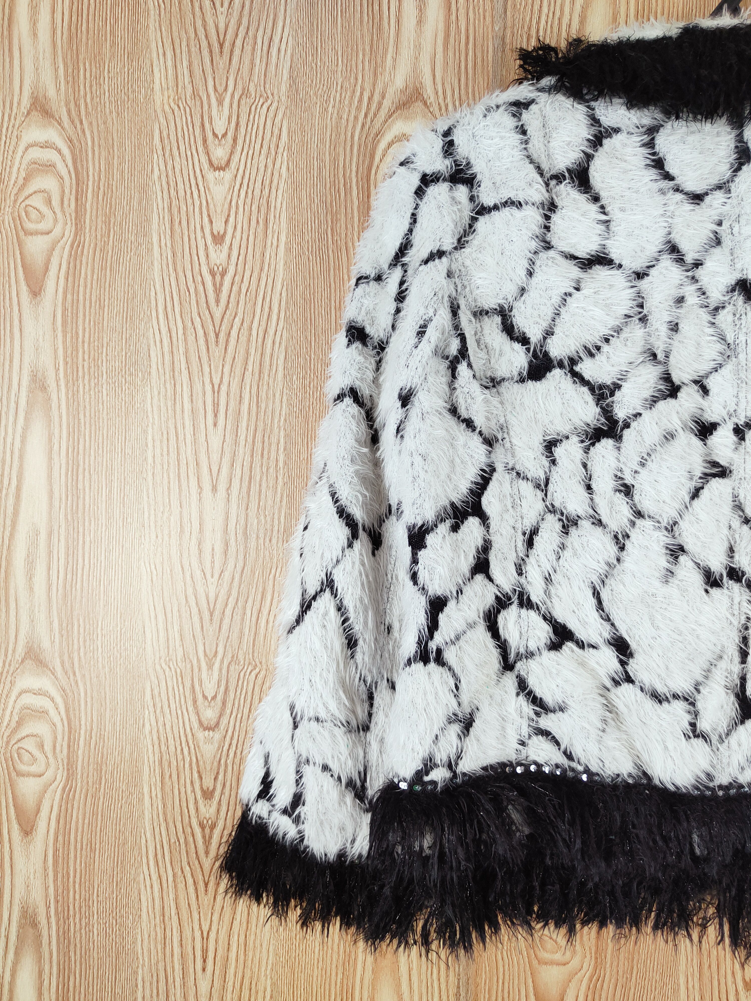Japanese Brand × Vintage Super luxury Rare - GK Black White Fur Mohair Jackets Size M / US 6-8 / IT 42-44 - 8 Thumbnail