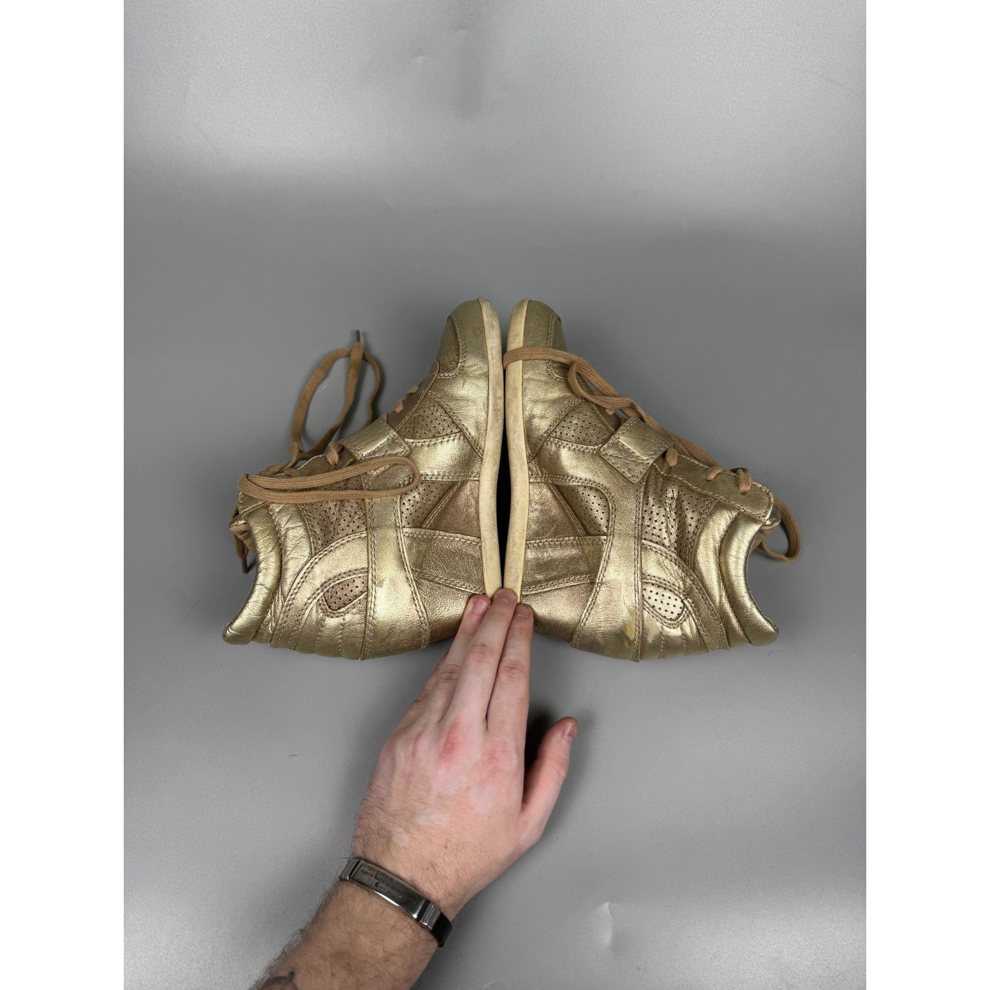 ASH ASH Bowie Hidden Wedge Gold Isabel Marant Type Sneakers Size US 8 / IT 38 - 6 Thumbnail