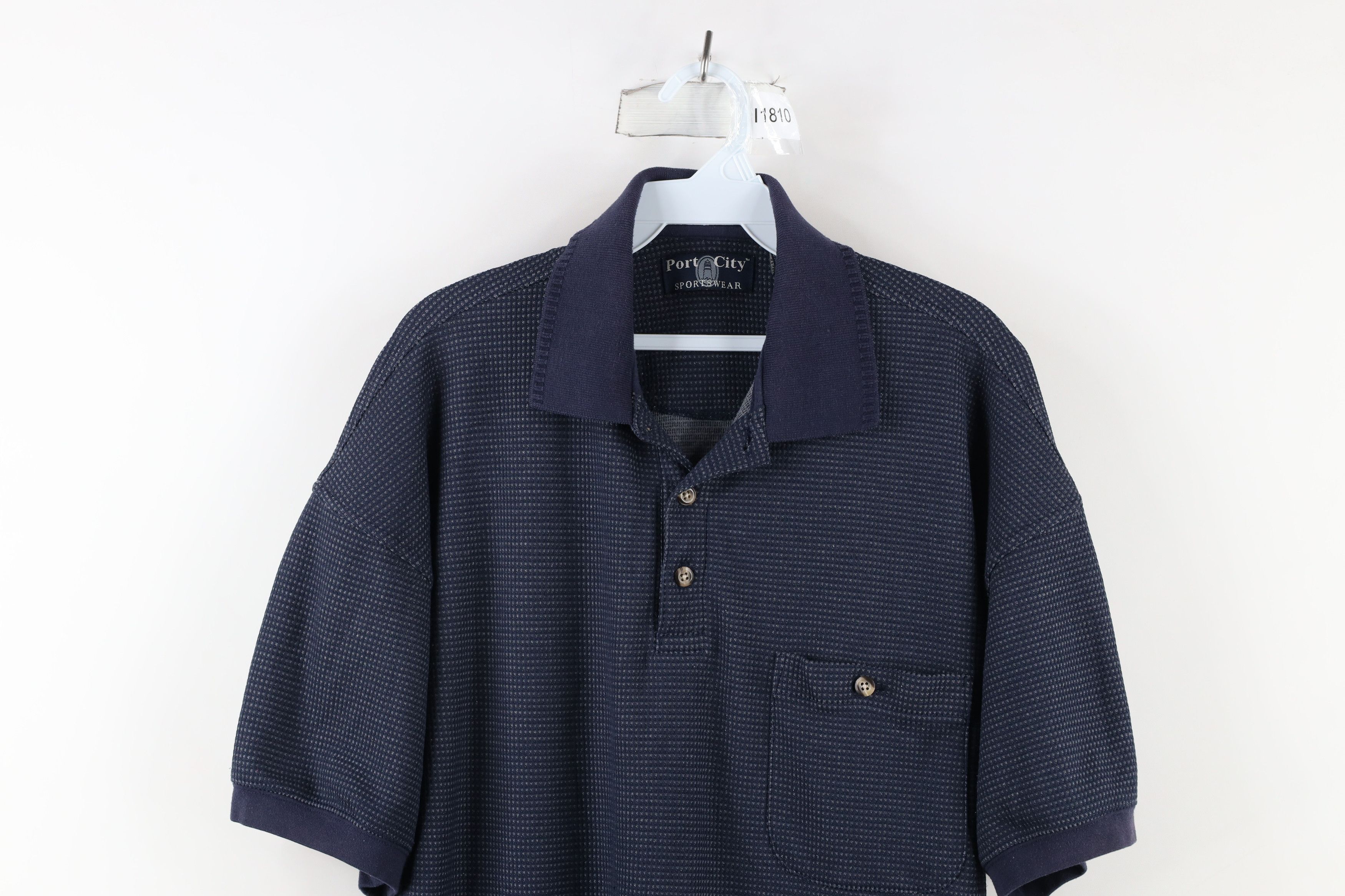Vintage Vintage 90s Streetwear Collared Pullover Polo Shirt Blue Size US L / EU 52-54 / 3 - 2 Thumbnail