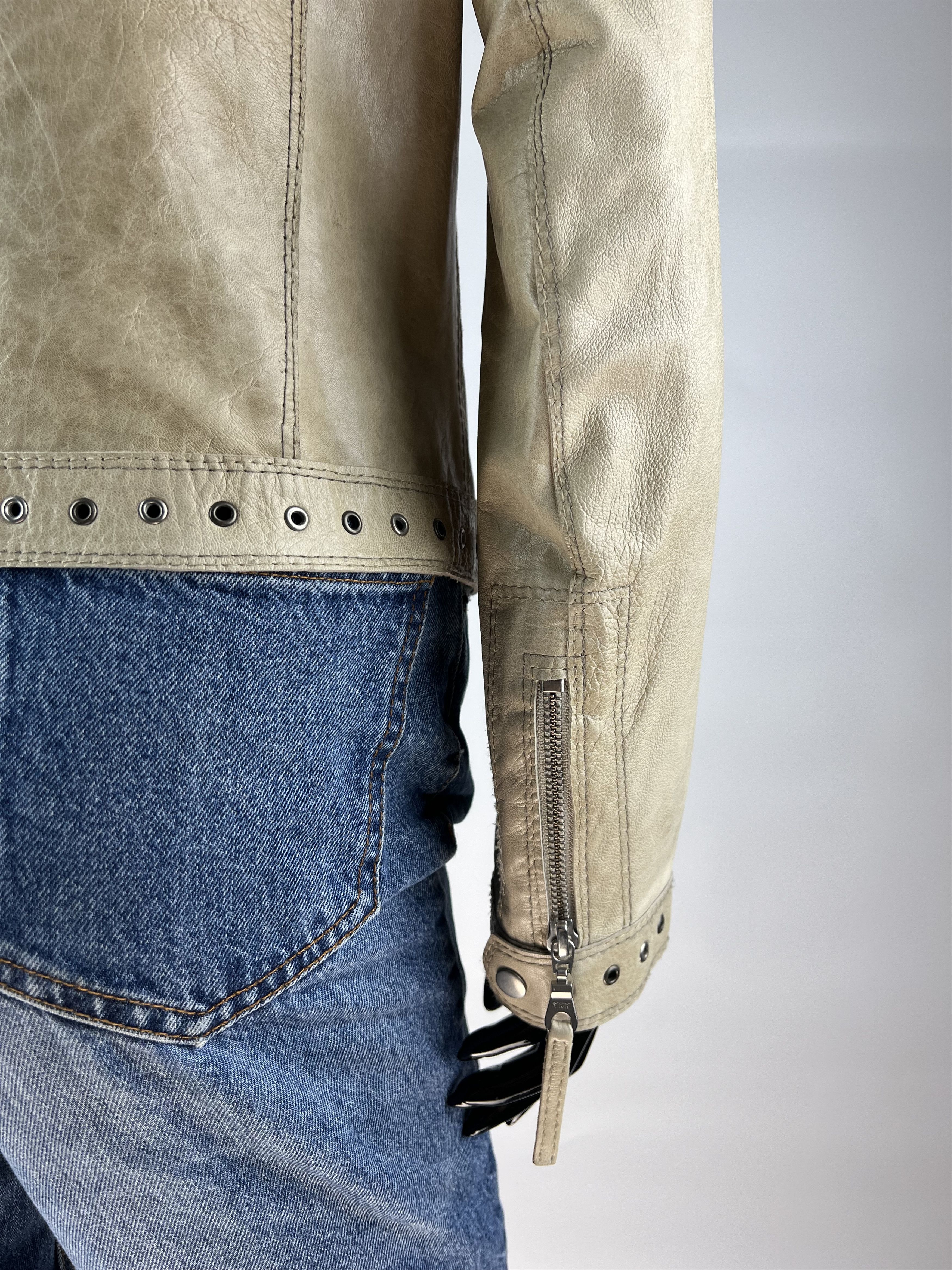 Vintage Marc Cain Vintage Beige Leather Jacket Size 2 S/M Size S / US 4 / IT 40 - 4 Thumbnail
