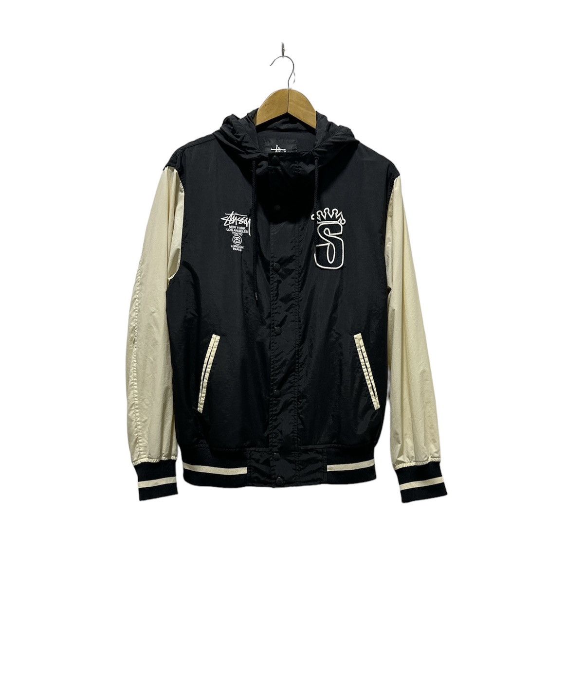 Stussy Stussy Ghost Logo Canvas Varsity Jacket in Red | Grailed