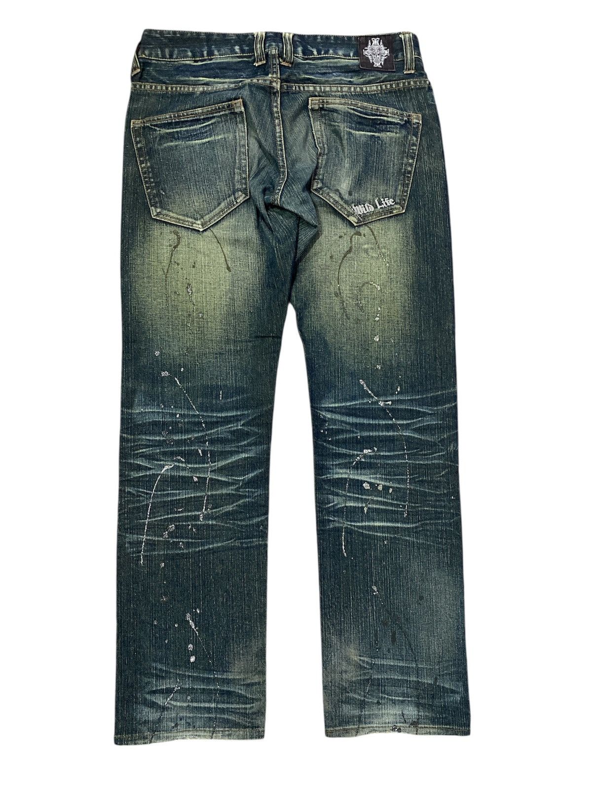 Japanese Brand Vintage Wild Life Skull splatered paint pants Size US 32 / EU 48 - 4 Thumbnail