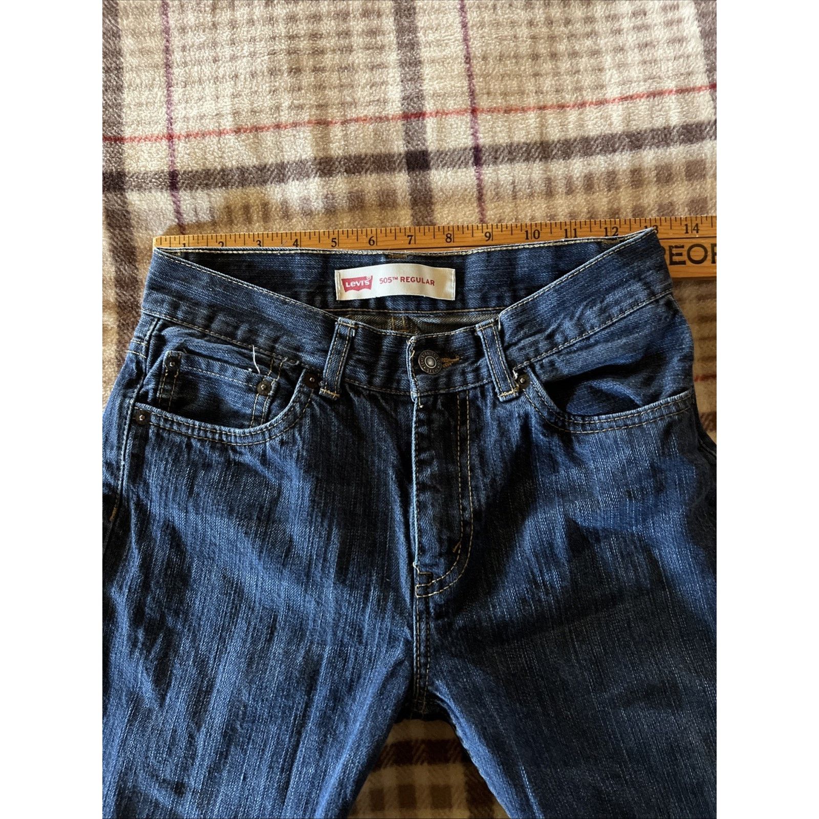 Levi's Levi's 505 Regular Straight Leg 14 Slim 26x26 Med Wash Blue Size US 26 / EU 42 - 10 Thumbnail