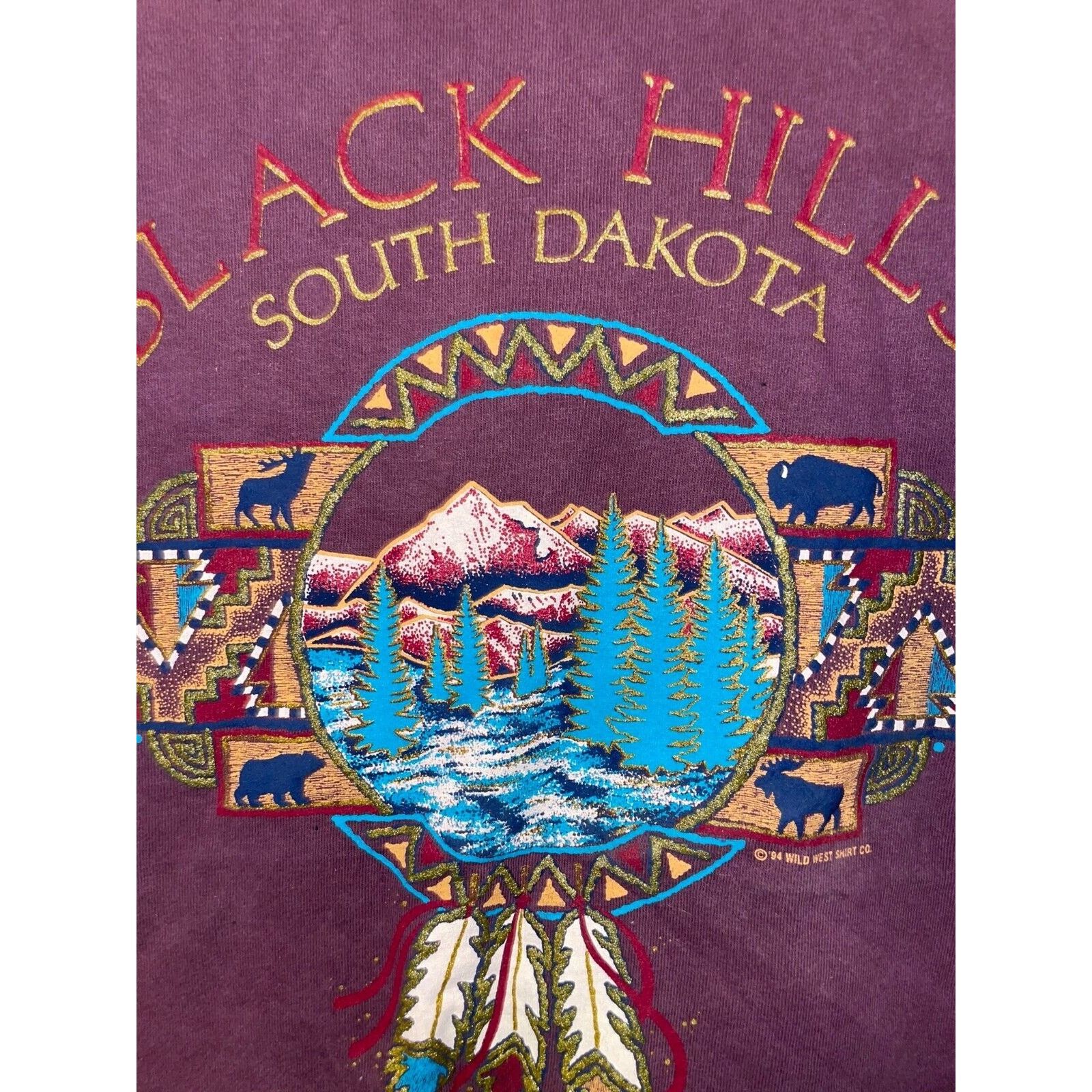 Vintage Vintage Black Hills Shirt South Dakota Bison Animal Tee 90s Size US L / EU 52-54 / 3 - 2 Thumbnail