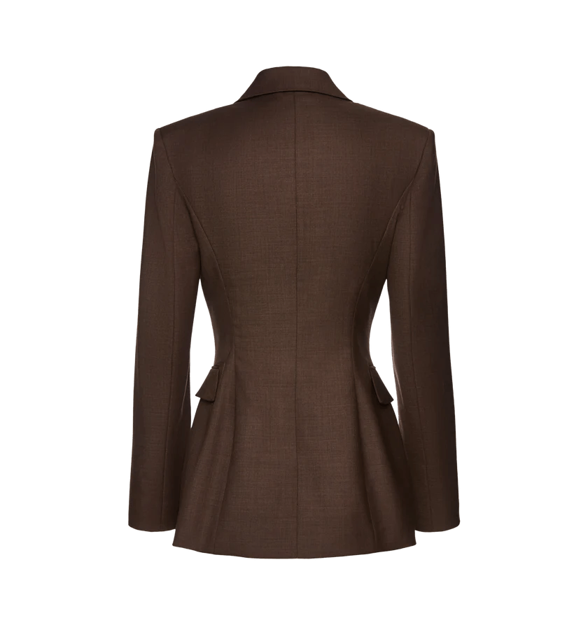 Magda Butrym o1h1sh11225 Wool Hourglass Blazer in Brown Size XS / US 0-2 / IT 36-38 - 2 Thumbnail