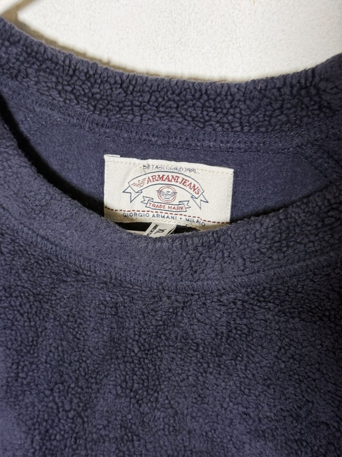 Giorgio Armani Armani Jeans navy fleece crewneck Size US XL / EU 56 / 4 - 3 Thumbnail