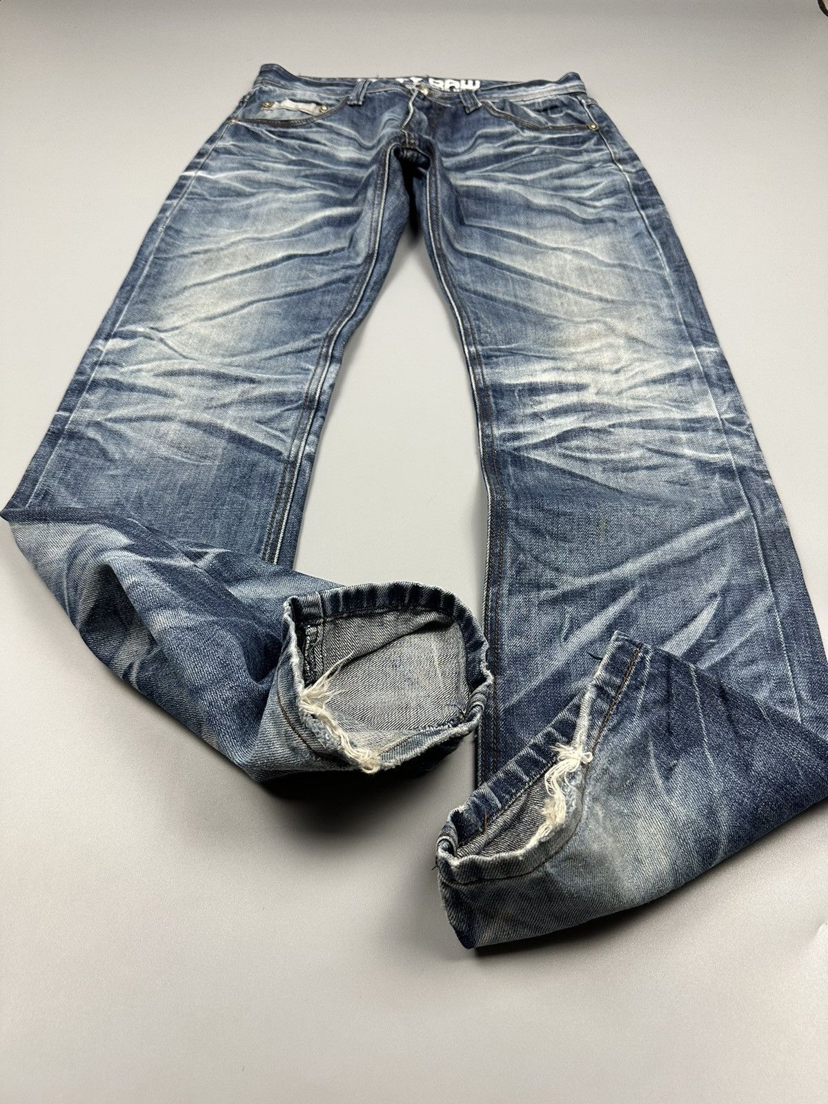 If Six Was Nine × Le Grande Bleu (L.G.B.) Distressed Unity Raw Whiskered Denim Size US 31 - 10 Thumbnail