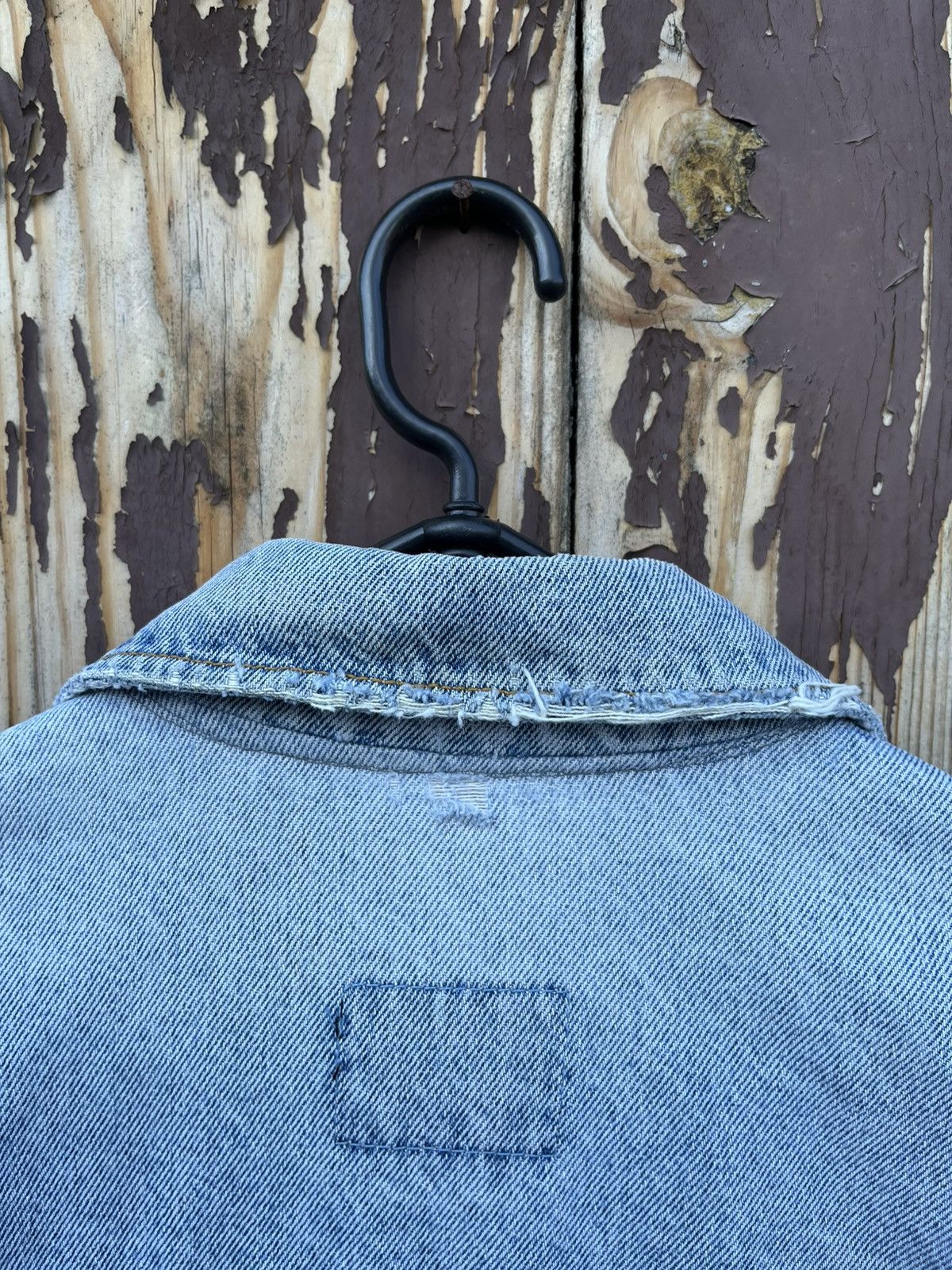 Lee Vintage Acid Bath Lee Distressed Custom Made Denim Jacket Size US L / EU 52-54 / 3 - 8 Thumbnail