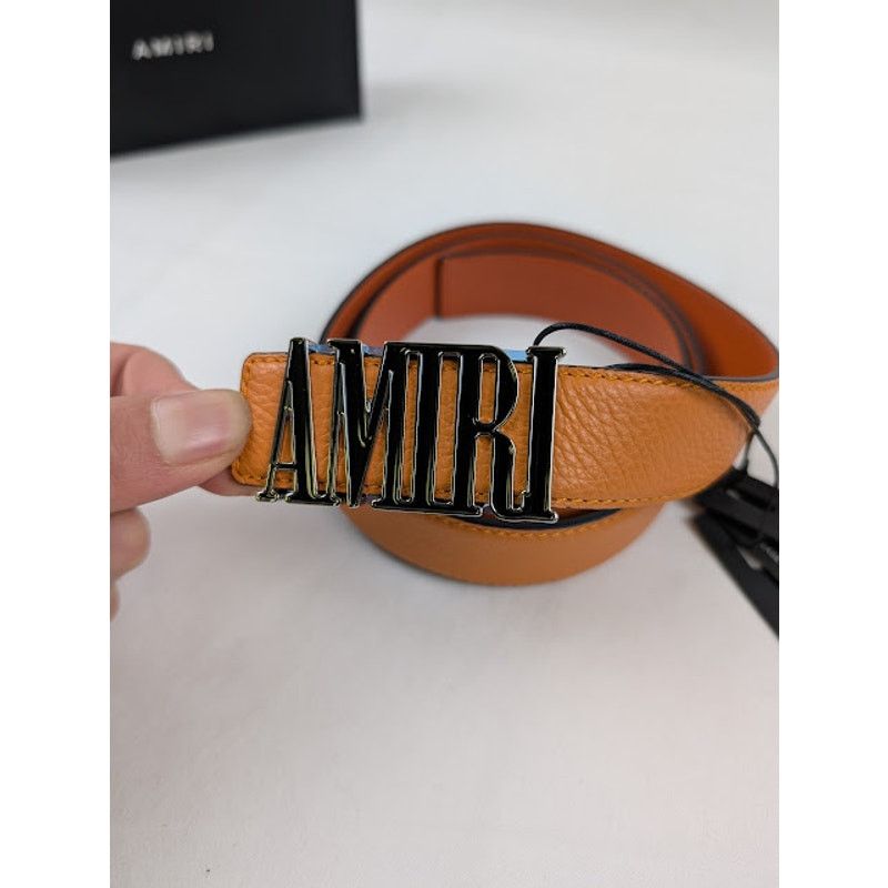 Amiri o1rshd1 Q:2 / Size: 85 / Pebbled Amiri Belt in Orange Size 34 - 5 Thumbnail