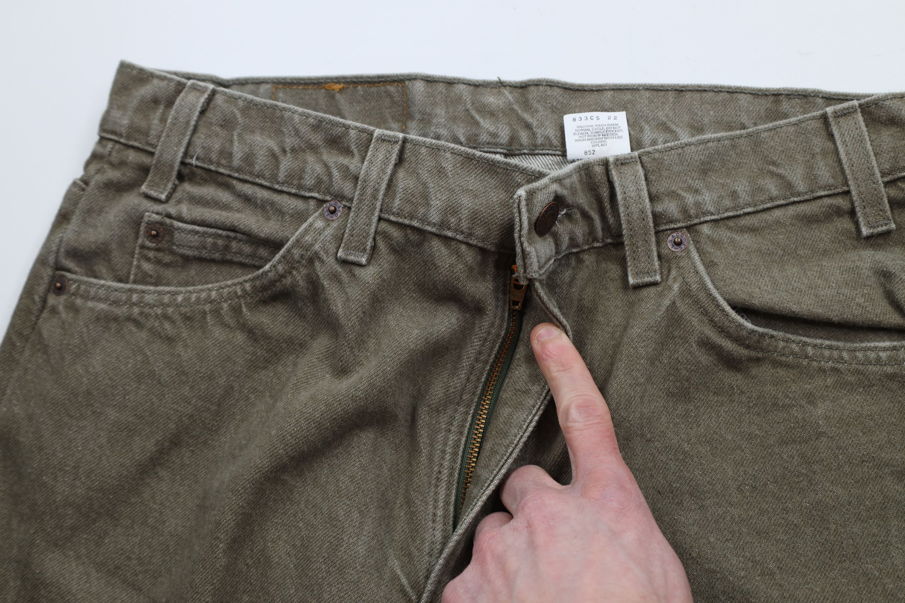 Levi's × Vintage Vintage 90s Levis 550 Orange Tab Tapered Leg Jeans Green USA Size US 34 / EU 50 - 7 Thumbnail