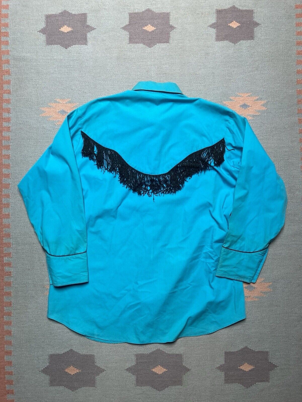 Vintage × Wrangler Wrangler Pearl snap shirt fringe tassels western cowboy XL Size US XL / EU 56 / 4 - 2 Thumbnail
