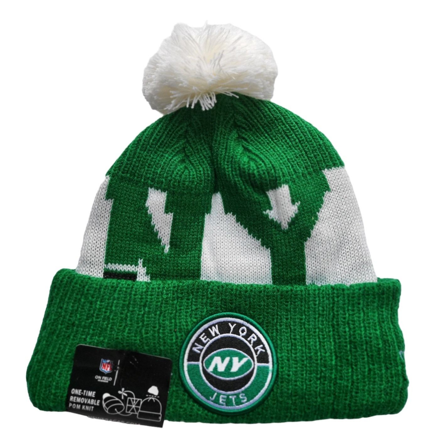 Other NWT New York Jets Initial Sports Knit Pom Beanie Fleece OSFA Size ONE SIZE - 3 Thumbnail
