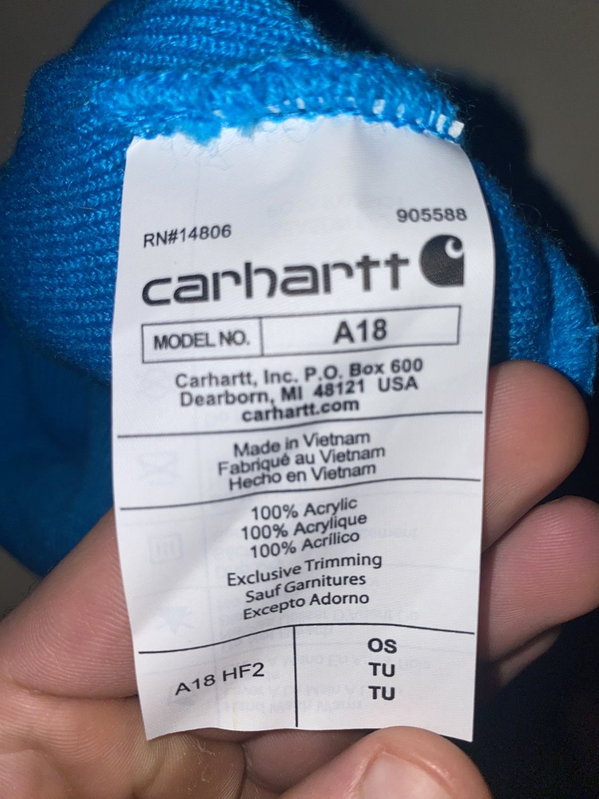 Carhartt Blue Carhartt Beanie Size ONE SIZE - 3 Thumbnail