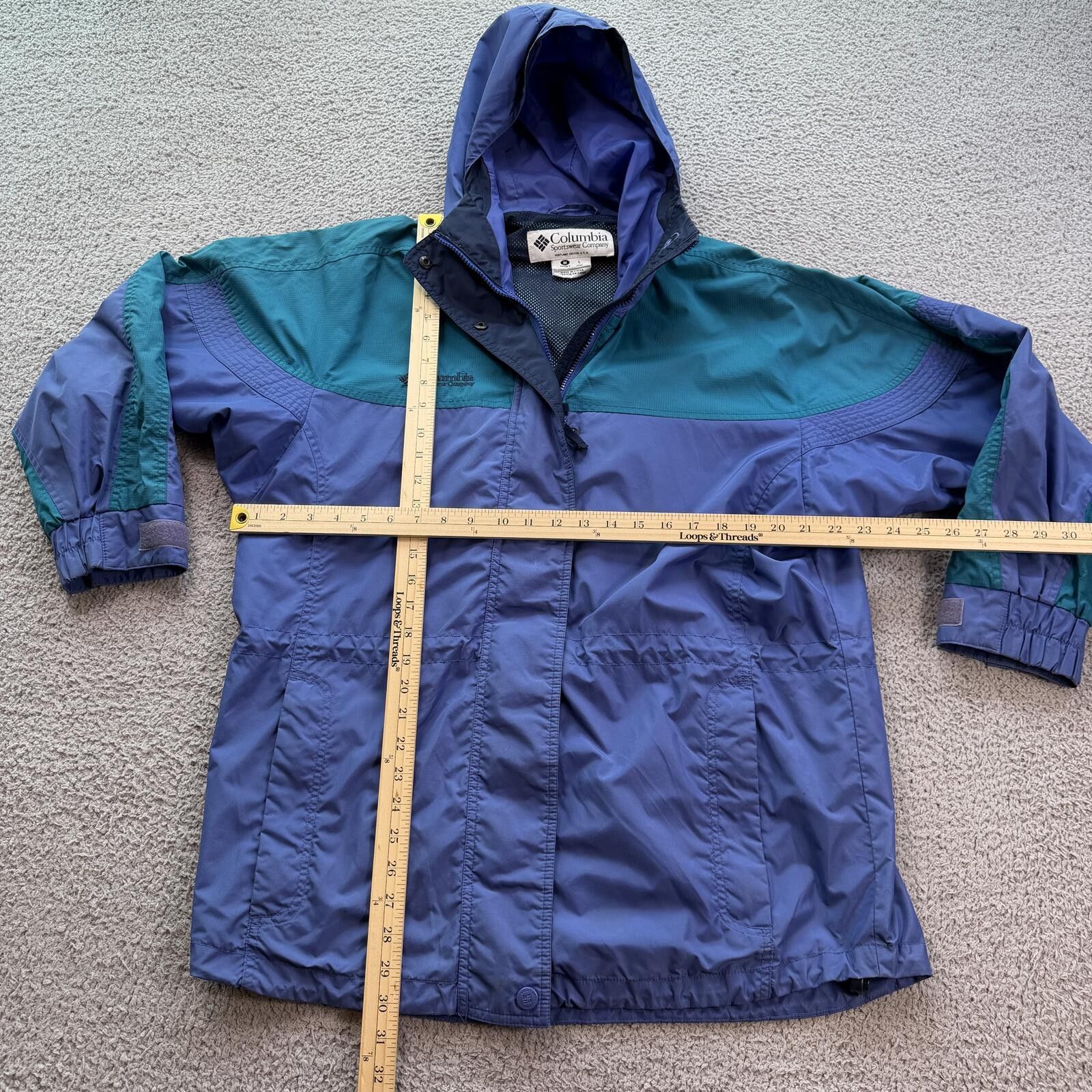 Columbia Vintage 90s Columbia Windbreaker Jacket Womens M Teal Hooded Size M / US 6-8 / IT 42-44 - 3 Thumbnail