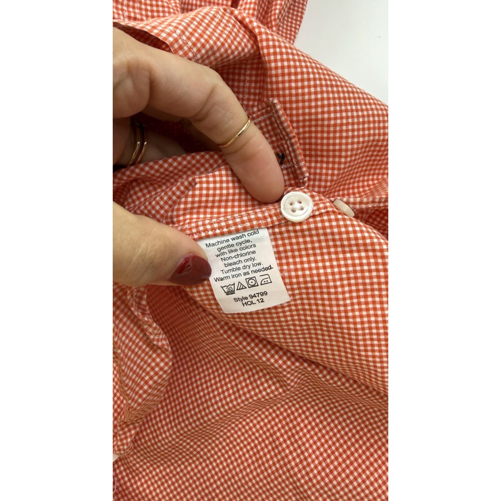J.Crew J.Crew Shirt Mens Medium Orange Gingham Button-Down Long Sleeve Cotton Size US M / EU 48-50 / 2 - 7 Thumbnail