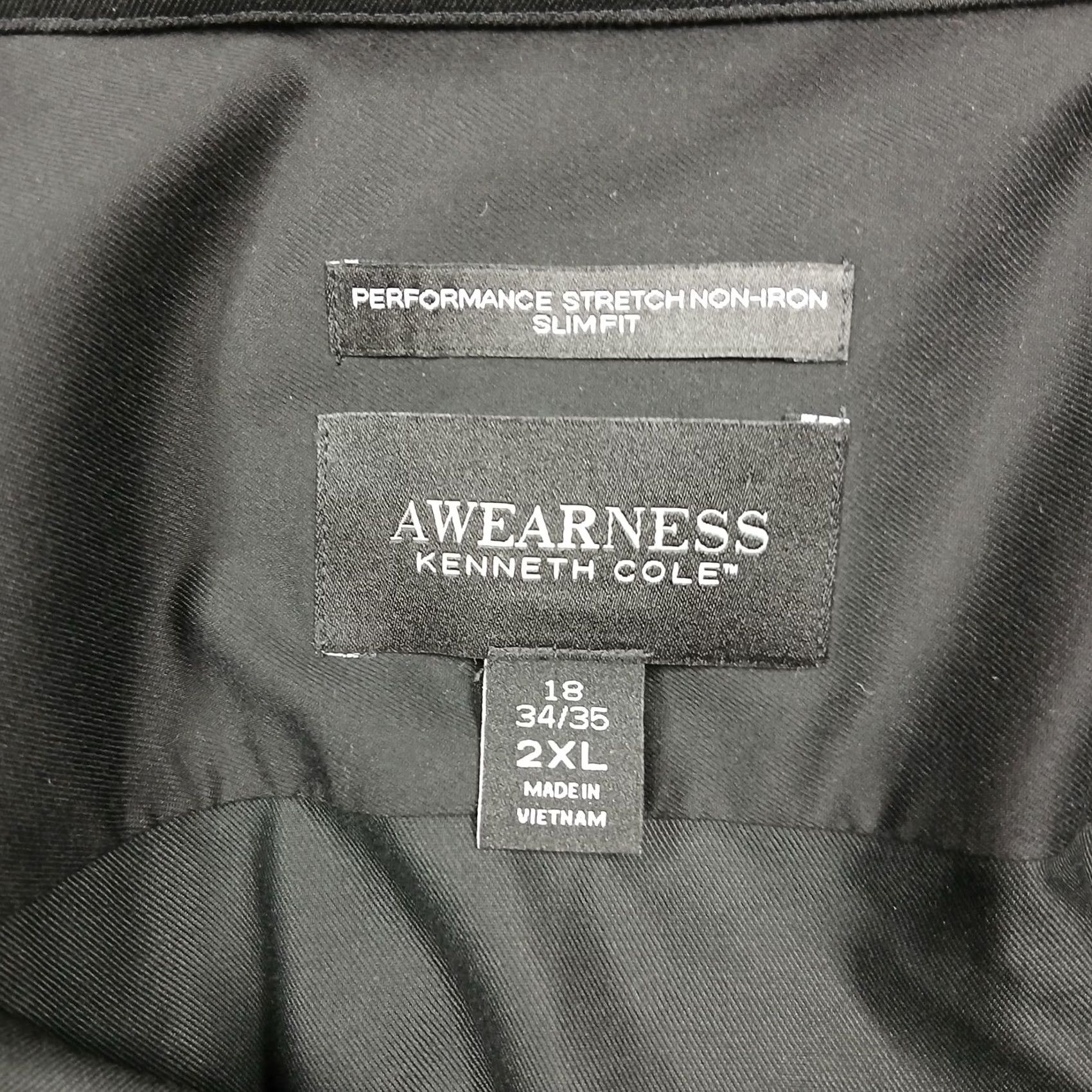 Kenneth Cole Awearness Kenneth Cole Shirt Mens 2XL Black Slim Fit Non-Iron Stretch 18 34/35 Size US XXL / EU 58 / 5 - 3 Thumbnail