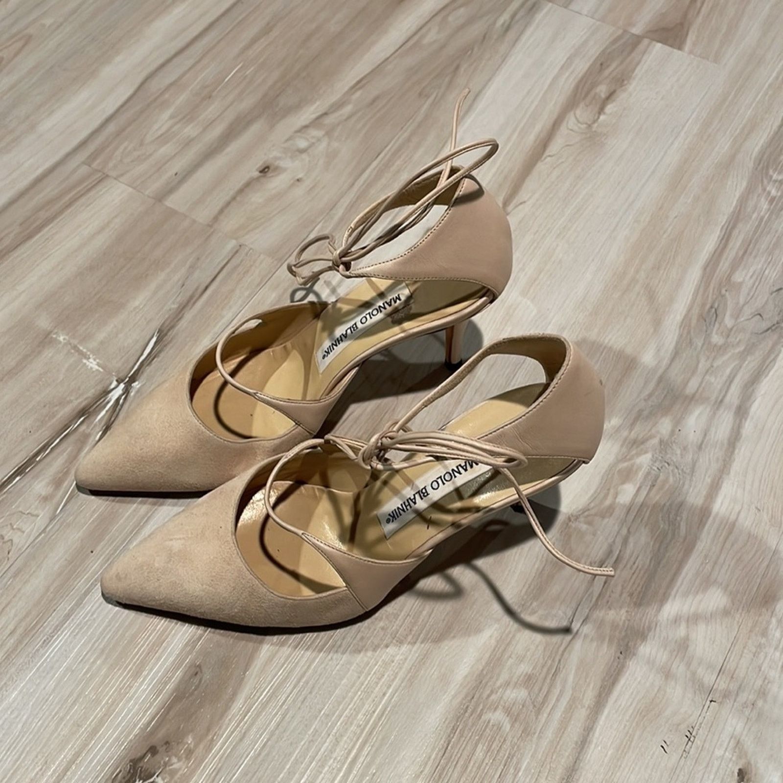 Manolo Blahnik Manolo Blahnik blush lace up heels size 36 Size US 6 / IT 36 - 4 Thumbnail