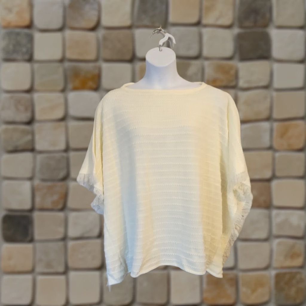 Dillard's Dillards Ivory Knit Poncho Sweater OS Acrylic Women Size ONE SIZE - 1 Thumbnail