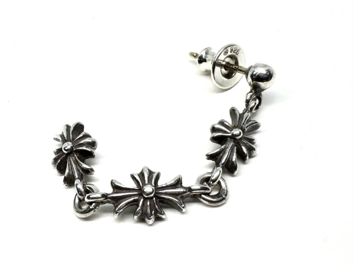 Chrome Hearts Chrome Hearts Silver Tiny E CH Plus 3 Drop Earring Size ONE SIZE - 5 Thumbnail