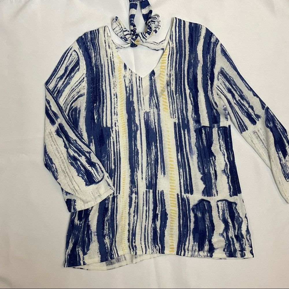 NIC+ZOE Nic + Zoe SAIL AWAY TOP Tunic Blue White Size S Size S / US 4 / IT 40 - 6 Thumbnail