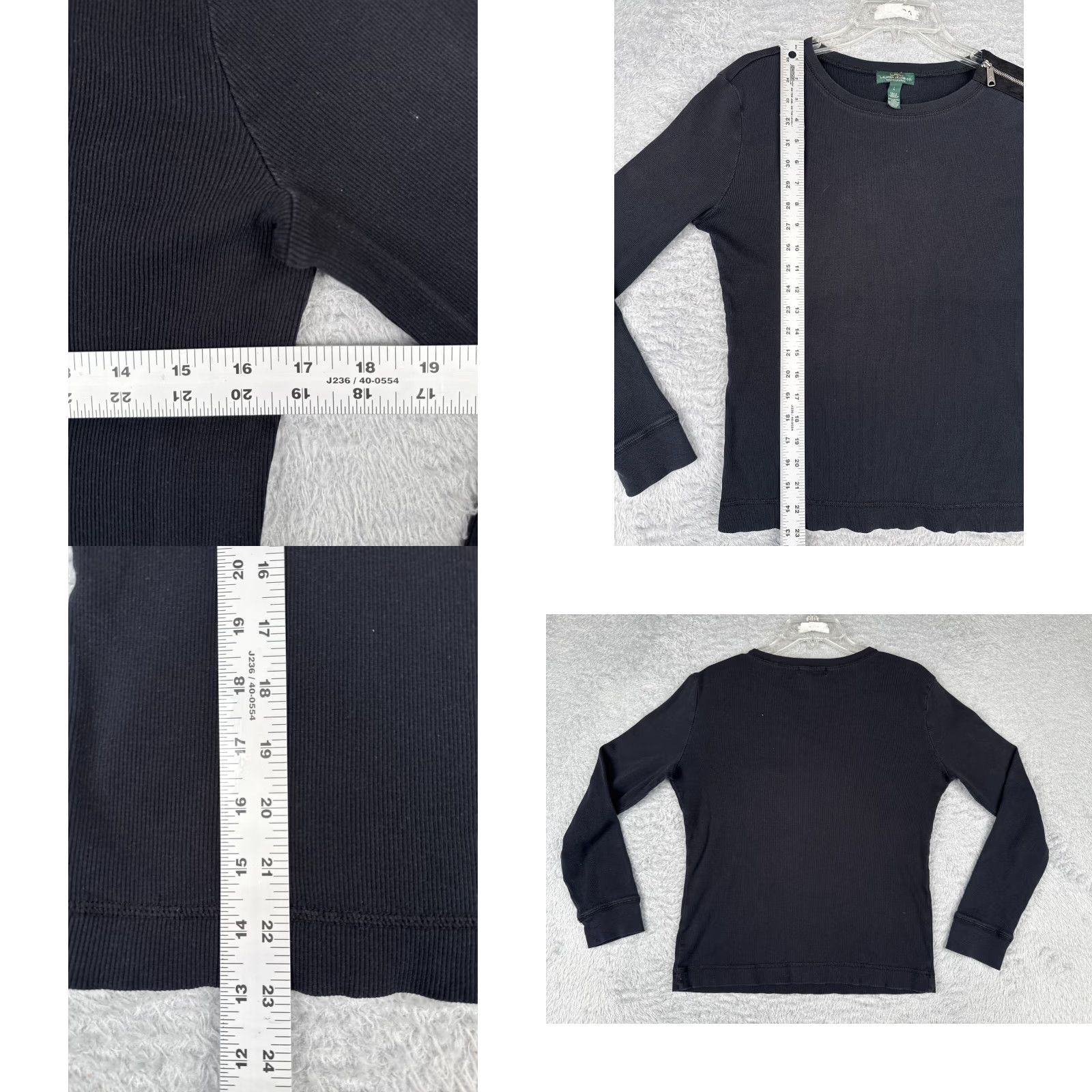 Ralph Lauren VINTAGE Lauren Ralph Lauren Shirt Women Large Black Equestrian Logo Cotton Long Sleeve Casual Fall Spring Summer Winter Size L / US 10 / IT 46 - 8 Thumbnail