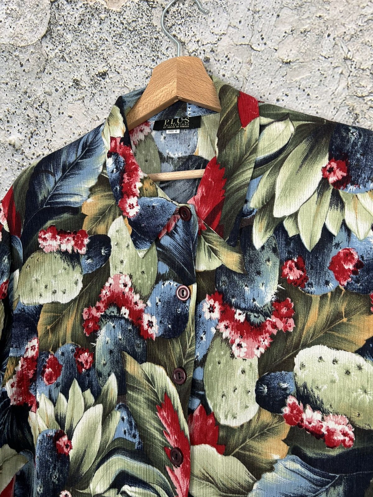 Vintage Vintage 90s Hawaiian Shirt Cactus Viscose Summer Size US XL / EU 56 / 4 - 3 Thumbnail