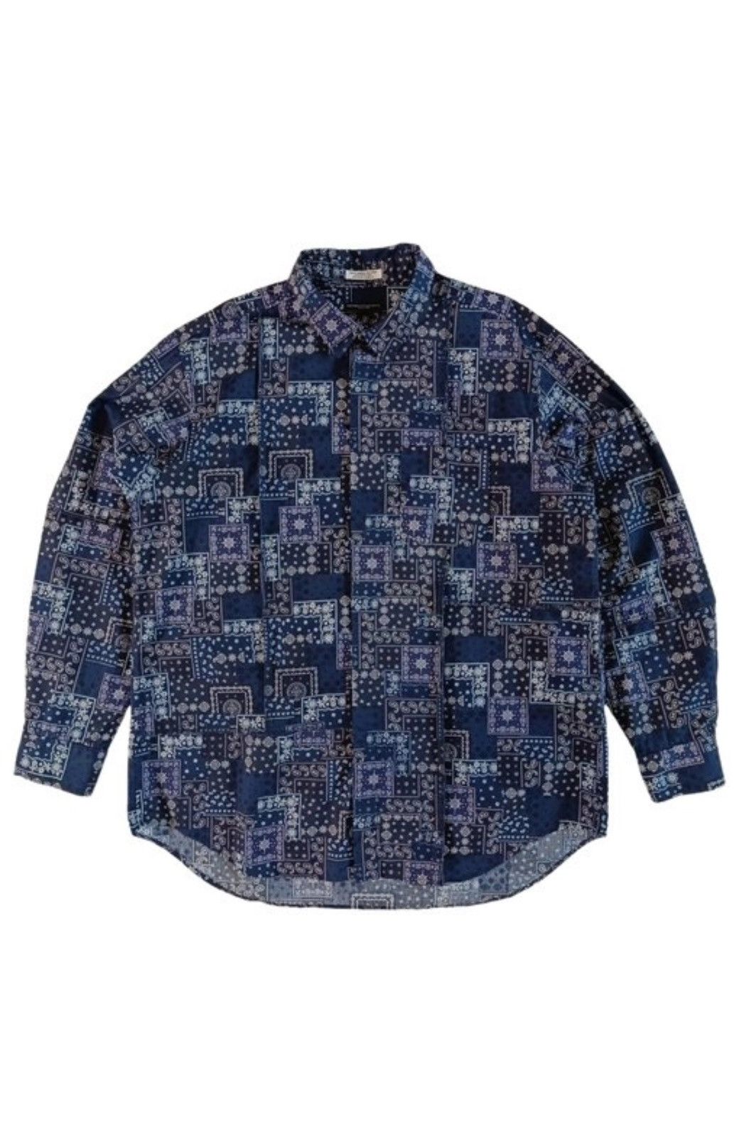 Engineered Garments Navy Bandana Patchwork Shirt