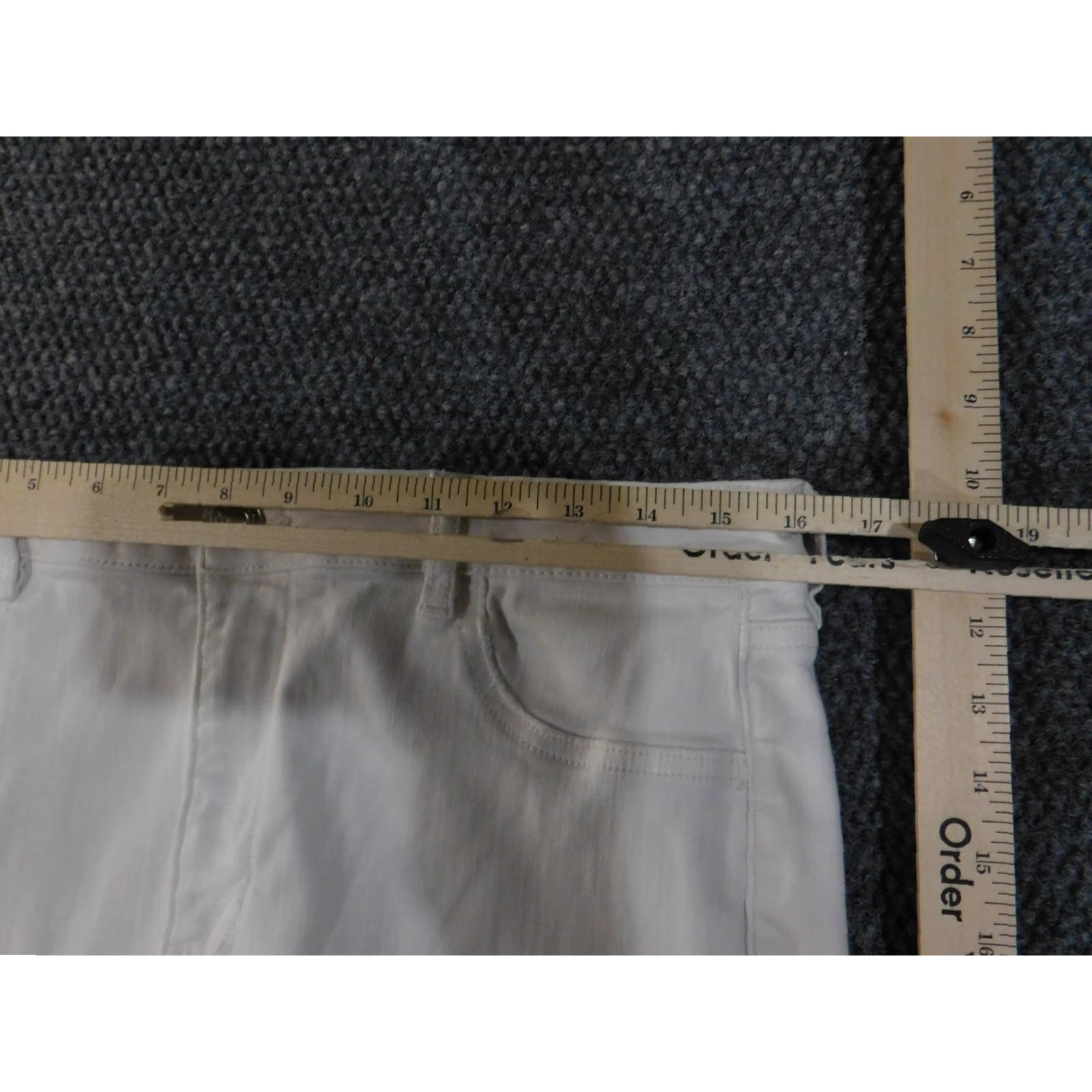Vintage American Eagle Jeans Women 16 Long White Hi-Rise Jegging Distressed Frayed Hem Womens Size 38" / US 16 / IT 52 - 4 Thumbnail