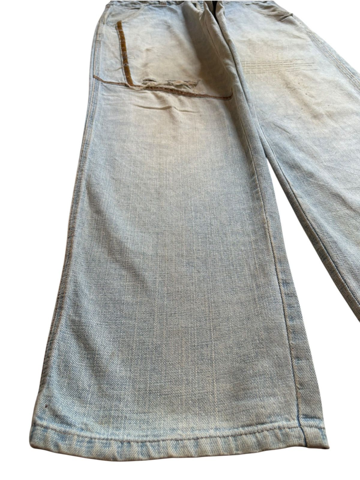 Japanese Brand Vintage Kno Betta Light Mud Wash Distressed Baggy Jeans Size US 32 / EU 48 - 6 Thumbnail