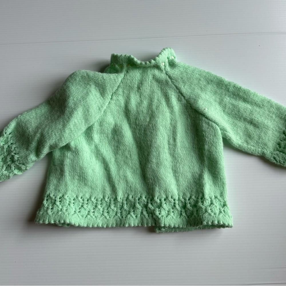 Designer Vintage Crochet Green Vest Size US XXS / EU 40 - 3 Thumbnail