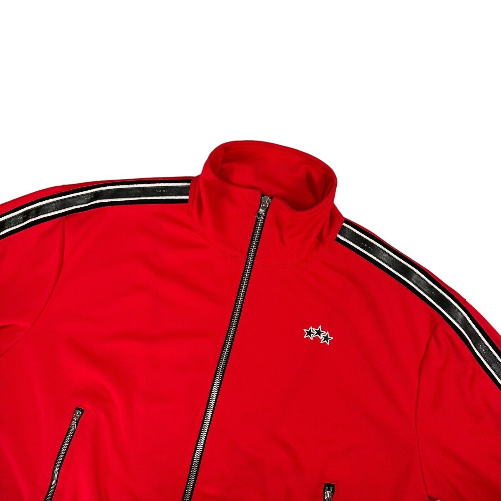 Amiri Amiri Size S Oversized Red Track Jacket Leather Taped Sleeve Size US S / EU 44-46 / 1 - 6 Thumbnail
