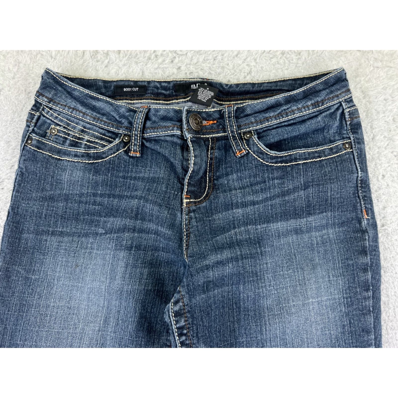 Vintage ANA Jeans Womens 4 Blue Bootcut Denim 27x30 Cotton Blend Spandex Western 5-Pocket Design 30 In Inseam Womens Jeans Size 27" / US 4 / IT 40 - 4 Thumbnail
