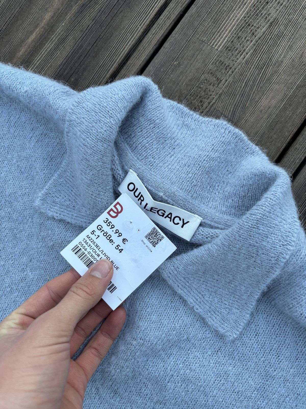 Our Legacy Our Legacy Evening Polo Livid Blue Fuzzy Alpaca Size US L / EU 52-54 / 3 - 10 Thumbnail