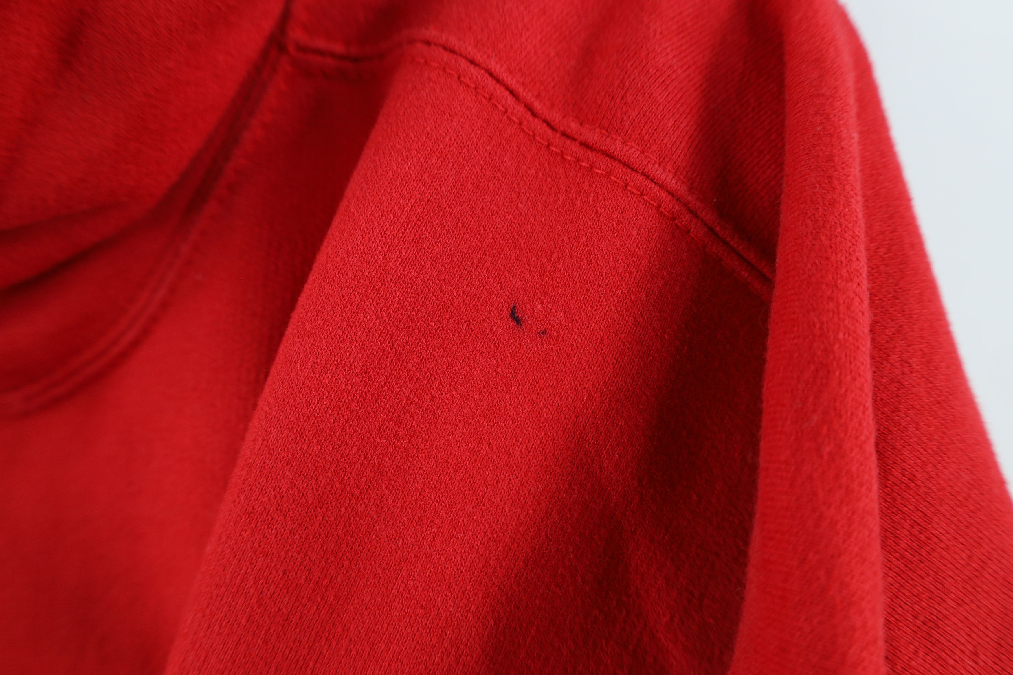 Vintage Vintage 90s Y2K Blank Heavyweight Hoodie Sweatshirt Red Size US XXL / EU 58 / 5 - 4 Thumbnail