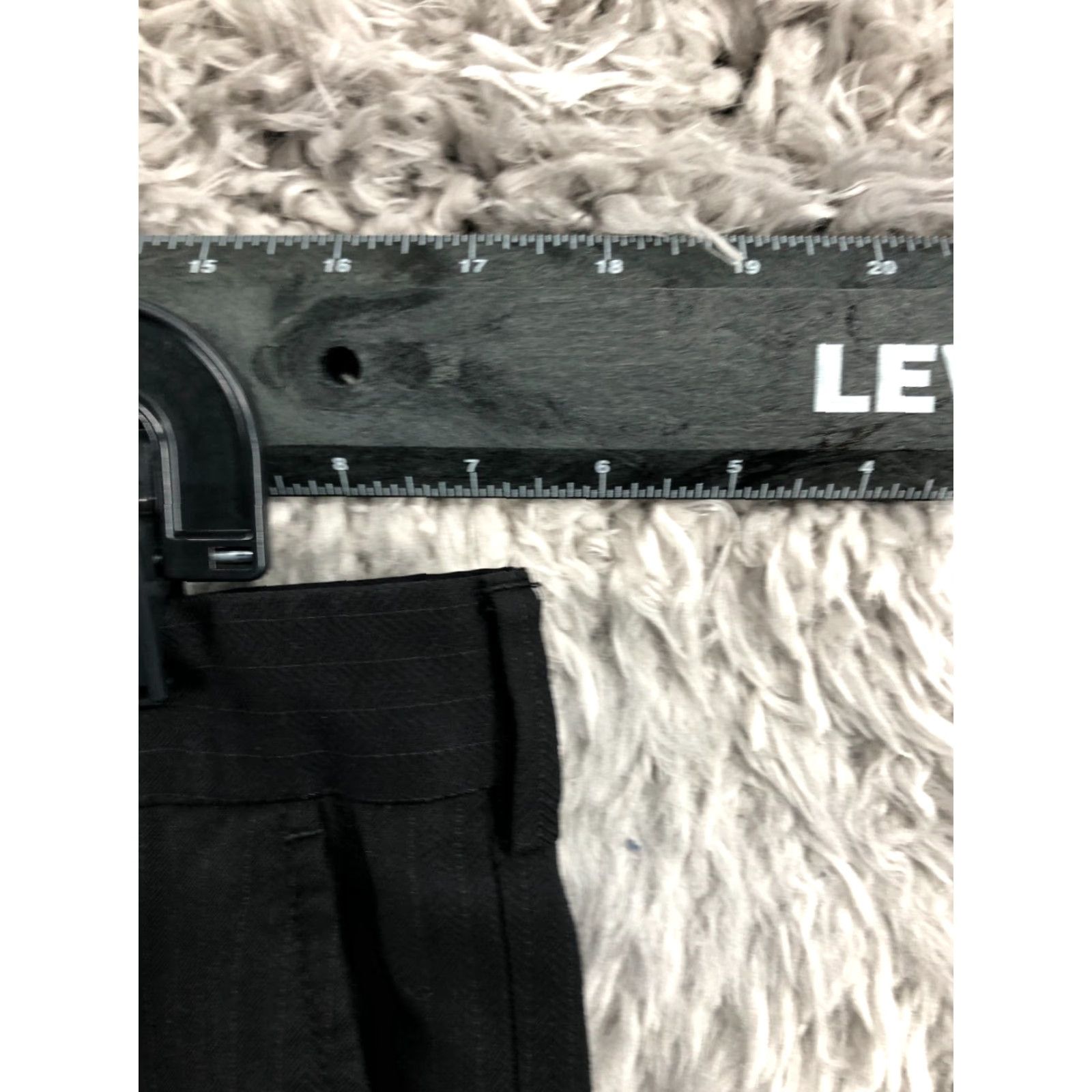 Perry Ellis Perry Ellis Portfolio Pants Mens 34x30 Black Pin Stripe Polyester Pleated Dress Pants Cuffed Regular Straight Leg Winter Fall Spring Season Mens Size US 34 / EU 50 - 2 Thumbnail