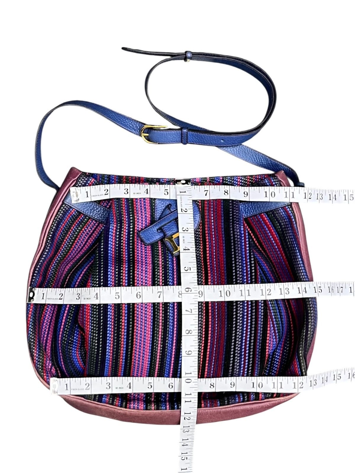 Delvaux RARE🔥Vintage Delvaux Woven Stripe Leather D Charm Bag Size ONE SIZE - 23 Thumbnail