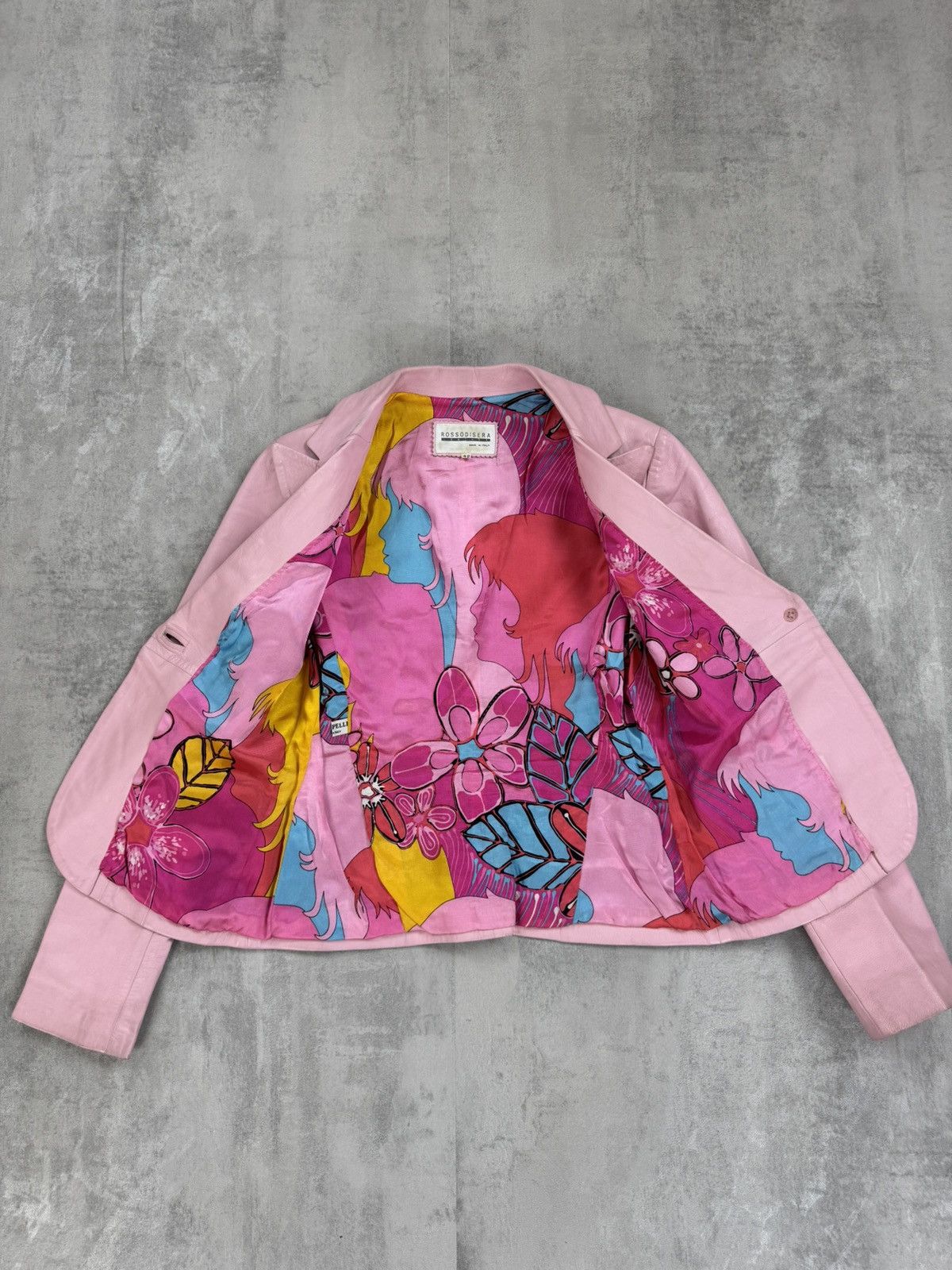 Other ROSSODISERA Pink Leather Jacket Barbie Style Blazer Barbie Size M / US 6-8 / IT 42-44 - 4 Thumbnail
