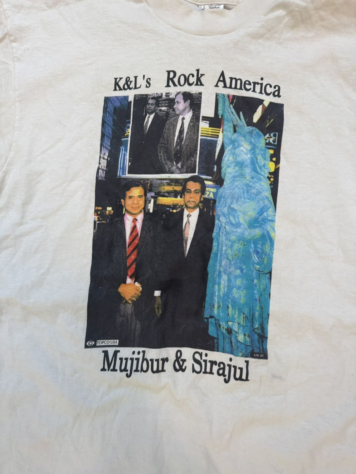 Vintage Vintage 90s Mujibur & Sirajul Late Show Letterman Tee Size US L / EU 52-54 / 3 - 3 Thumbnail