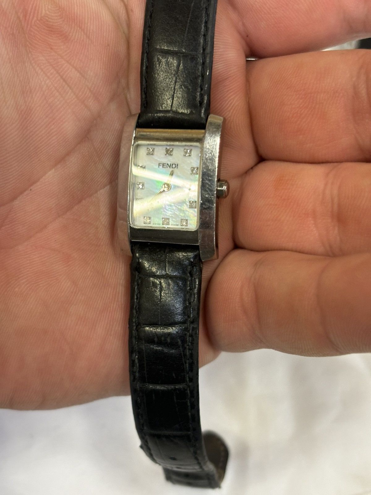 Fendi Fendi 078-7000L-294 Silver Tone white MOP Diamond Dial Women Size ONE SIZE - 4 Thumbnail