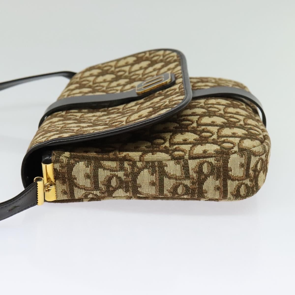 Dior DIOR Trotter Canvas Shoulder Bag Brown Gold Size ONE SIZE - 4 Thumbnail