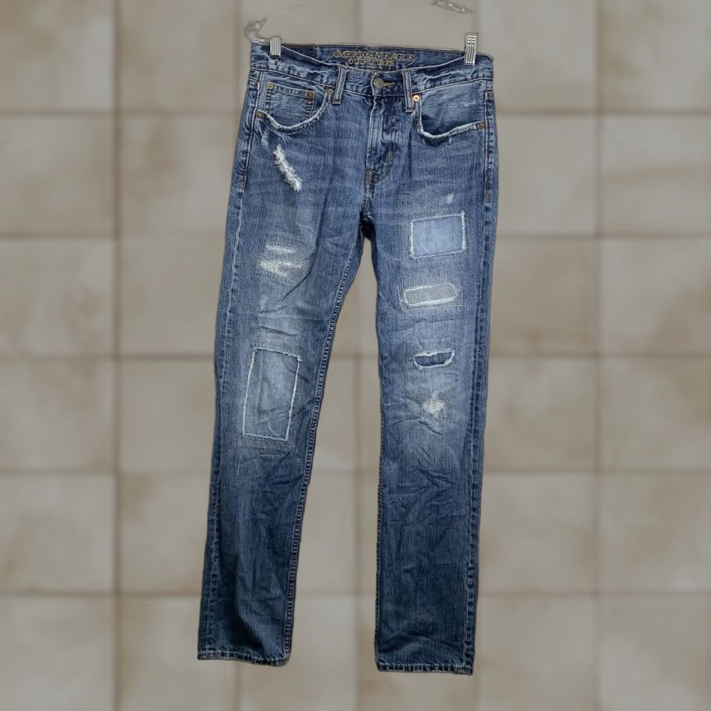 American Eagle Outfitters VINTAGE American Eagle Slim Straight Jeans Adults 28x32 Cotton Medium Wash Blue Mens Size US 28 / EU 44 - 1 Thumbnail