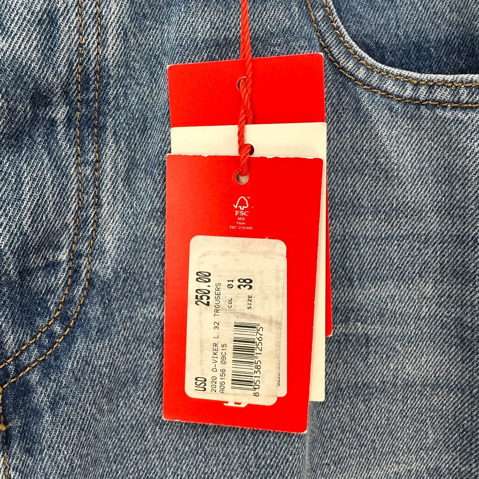 Diesel DIESEL INDUSTRY D-VIKER MEN'S 38 MEDIUM WASH TAPER STRAIGHT Size US 38 / EU 54 - 3 Thumbnail