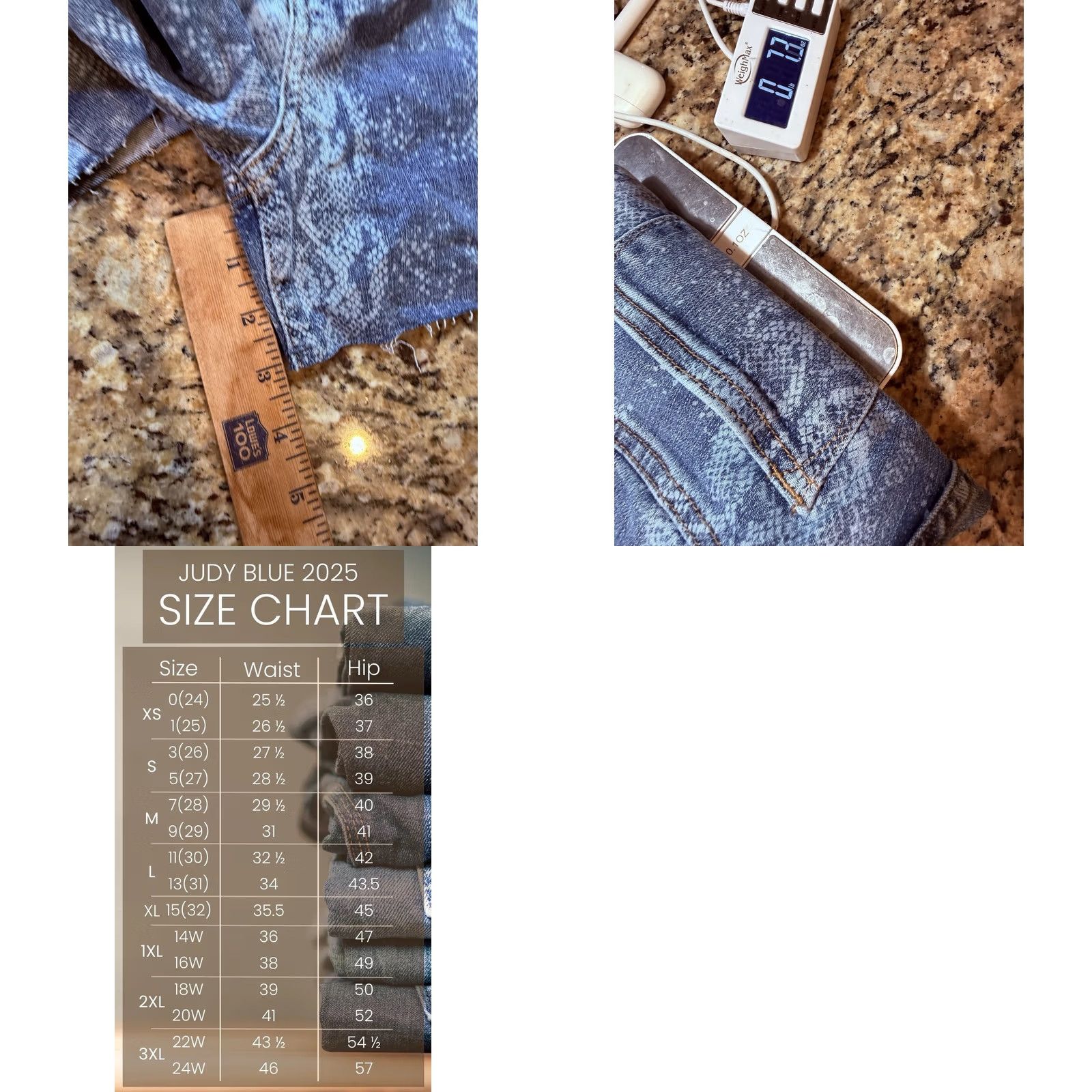 Denime Judy Blue Cut-Off Denim Shorts Women Sz S Mid-Rise Blue Snake Print Stretchy Short Jeans Size 28" / US 6 / IT 42 - 8 Thumbnail