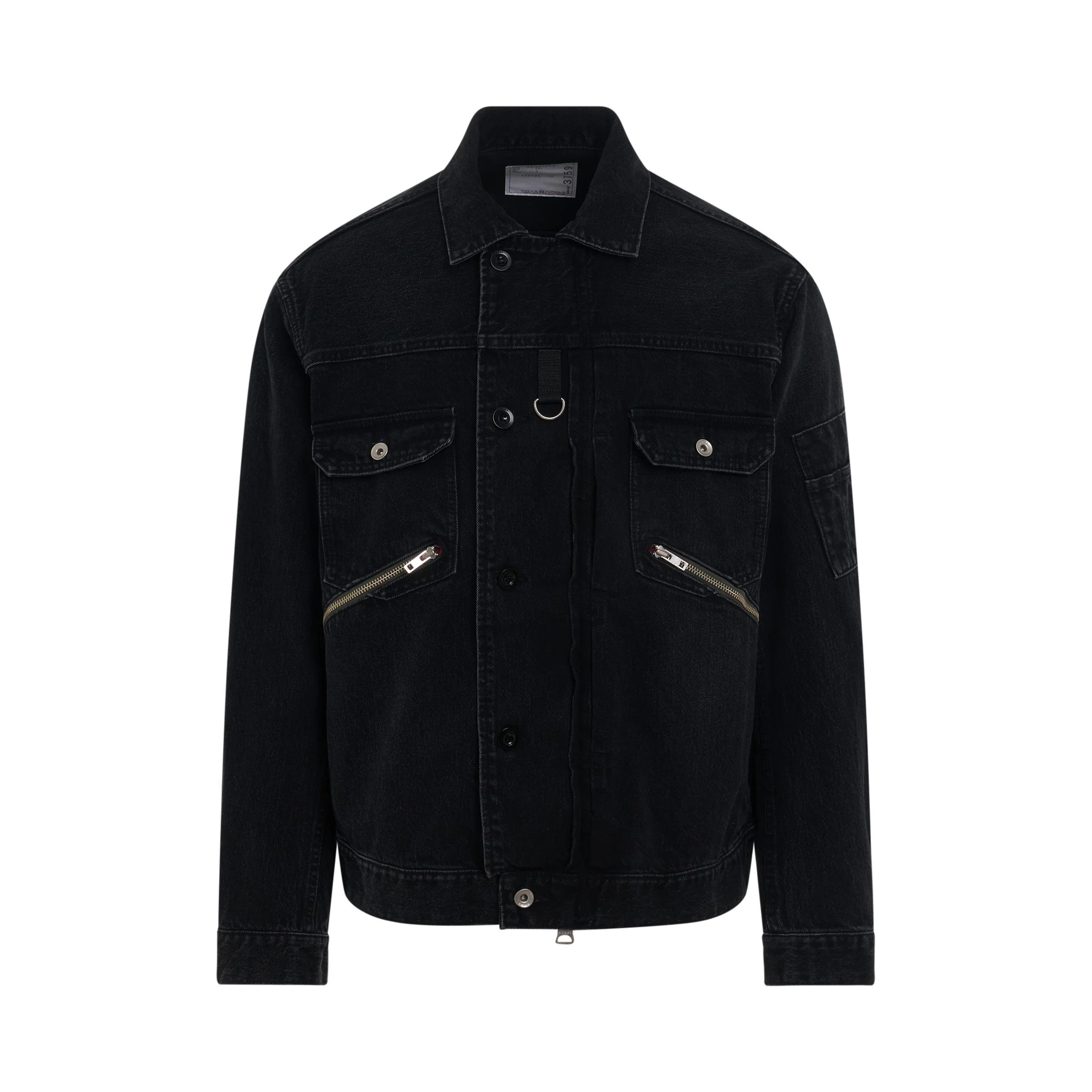 Sacai o1mris0824 Denim Blouson in Black Size US M / EU 48-50 / 2 - 1 Thumbnail