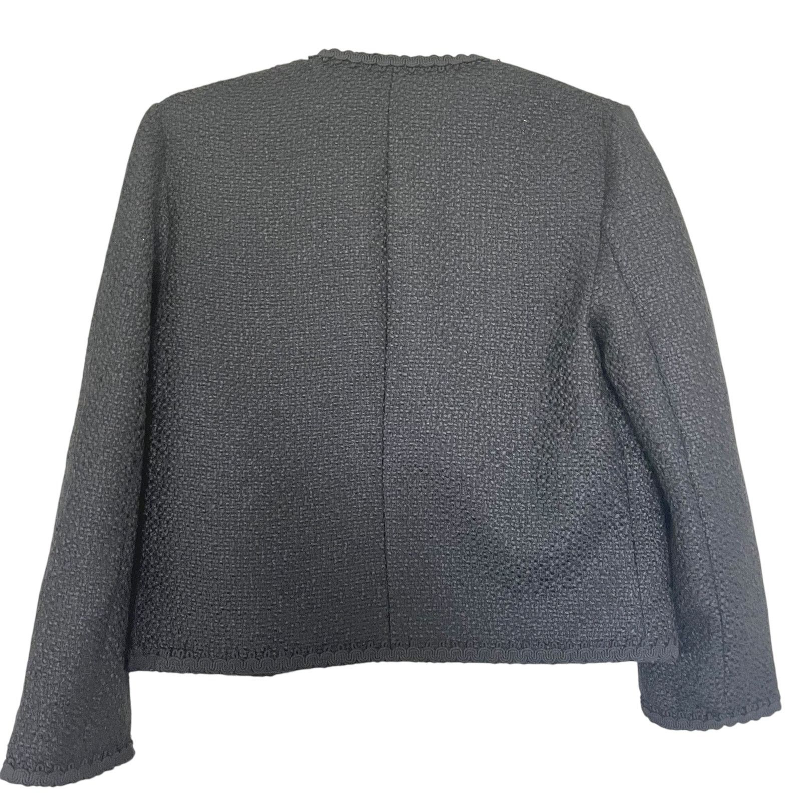 Zara Zara Black Tweed Double Breasted Open Blazer Jacket Size XS / US 0-2 / IT 36-38 - 7 Thumbnail