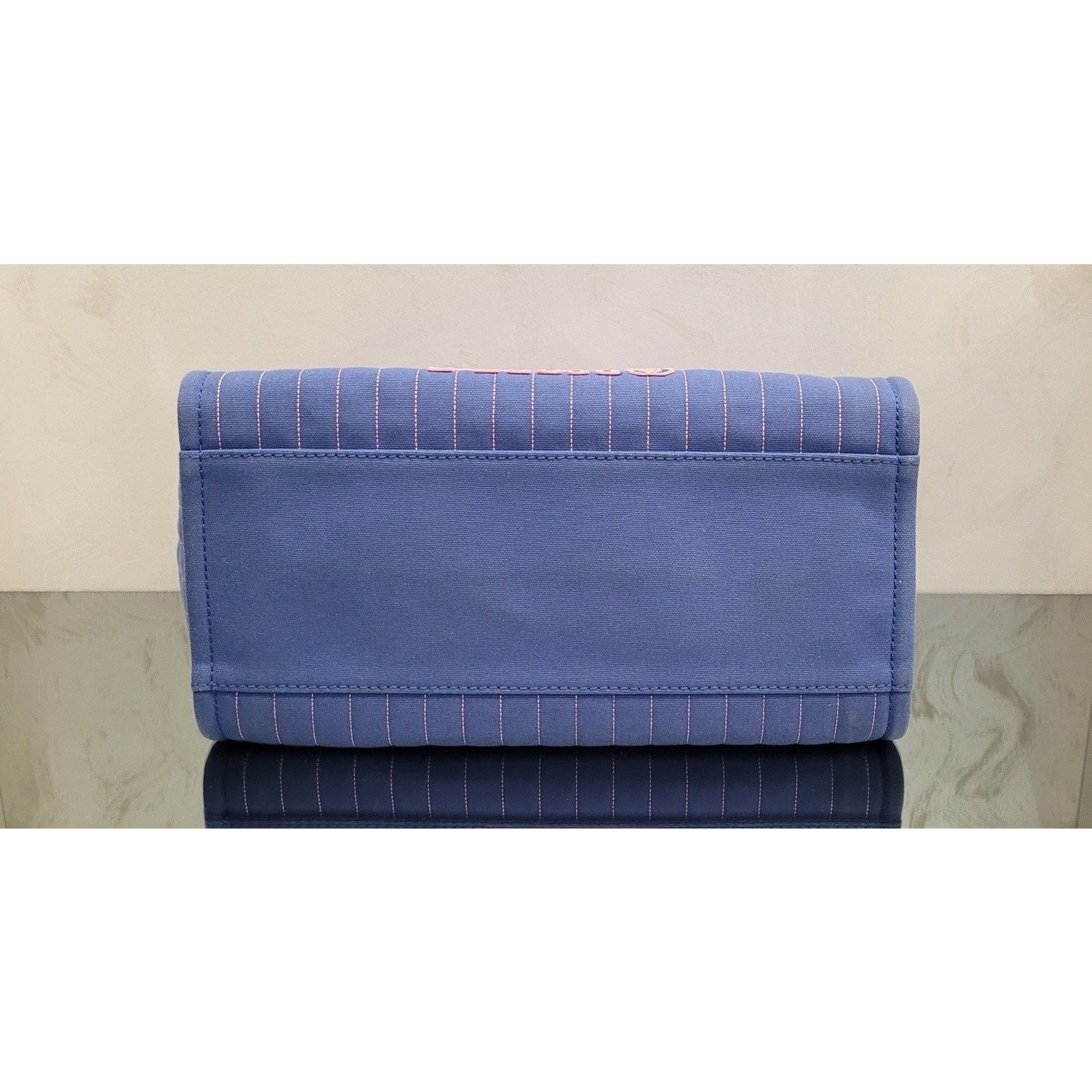 Chanel Chanel Deauville Tote Pinstripe Cotton Medium Size ONE SIZE - 9 Thumbnail