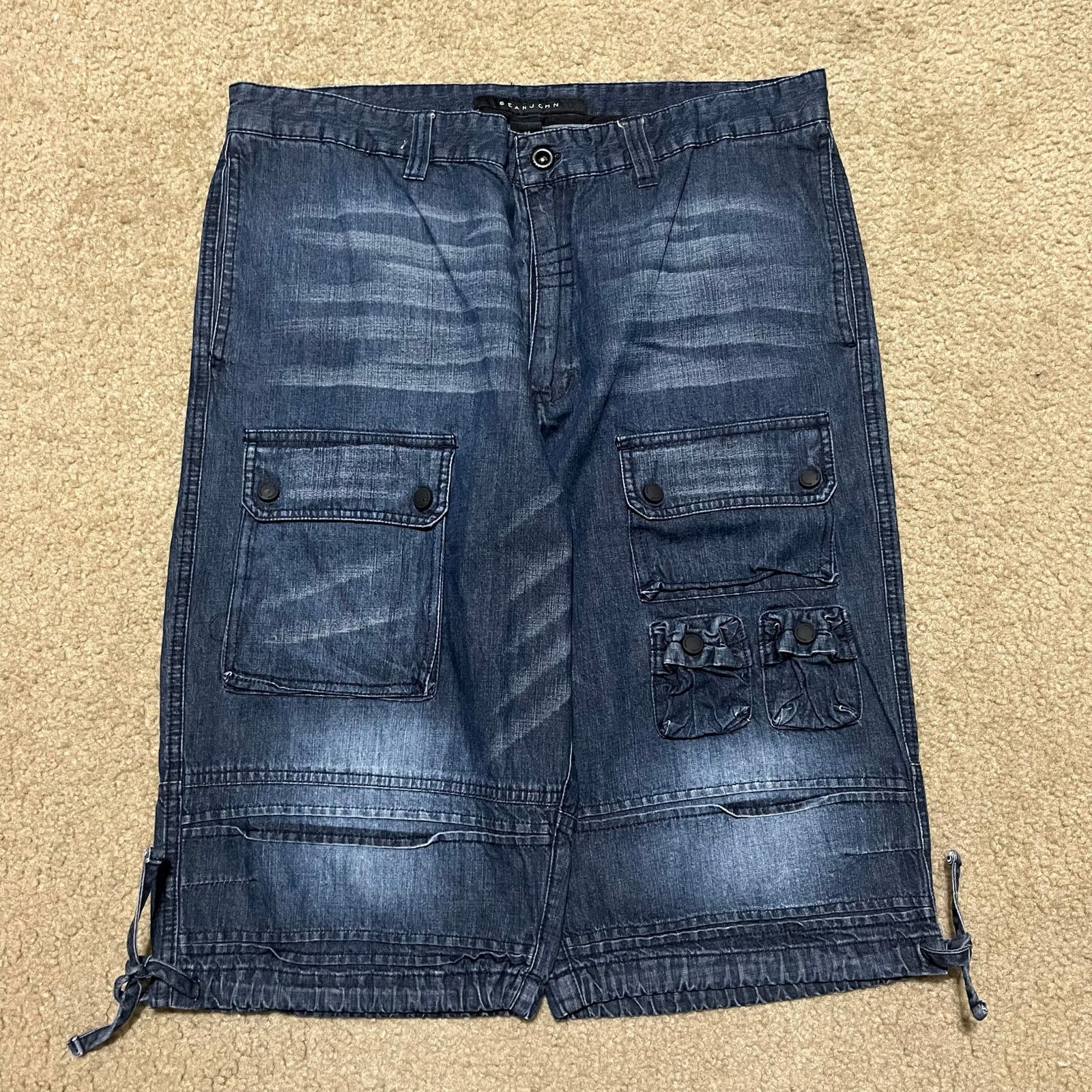 Sean John Sean John Y2K Baggy Skater Faded Dark Washed Jeans 35W Size US 35 - 2 Thumbnail