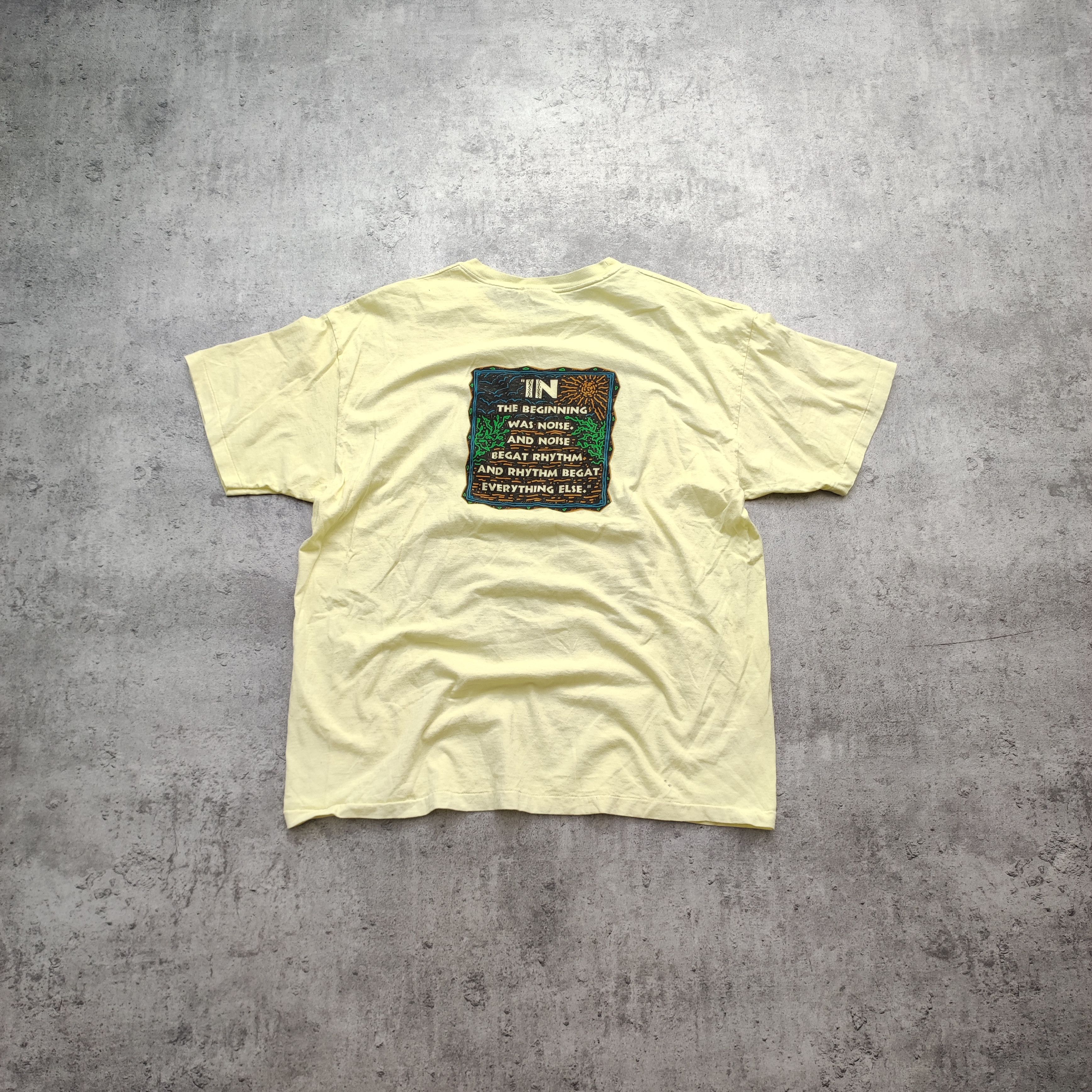 Band Tees × Vintage RARE 1991 Limited Planet Drum Light Yellow Band Promo Tee Size US XL / EU 56 / 4 - 2 Thumbnail